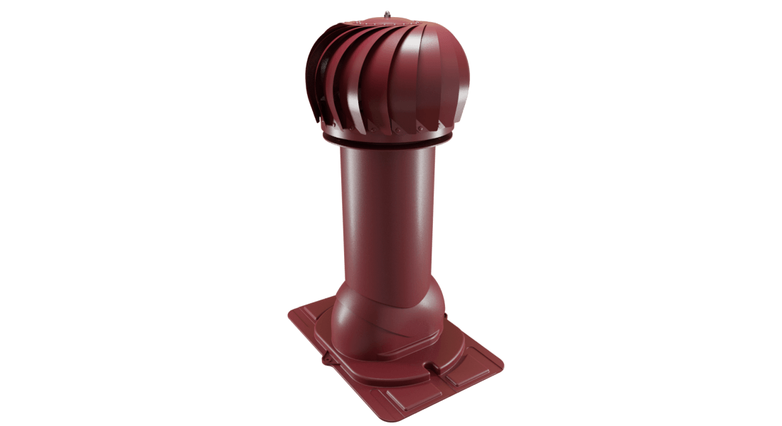 Роторная  вентиляция Viotto с универсальным проходным элементом (утепленная, d150 мм) RAL 3005 Красное вино