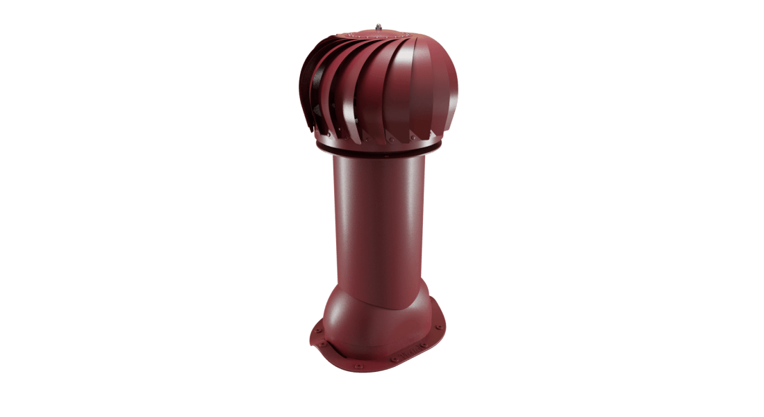 Роторная  вентиляция Viotto для металлочерепицы (утепленная, d125 мм) RAL 3005 Красное вино