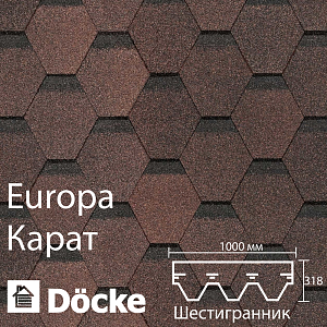 Купить Гибкая черепица Docke PIE EUROPA KARAT 3м2/уп Коричневый в Иркутске