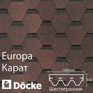 Гибкая черепица Docke PIE EUROPA KARAT 3м2/уп
