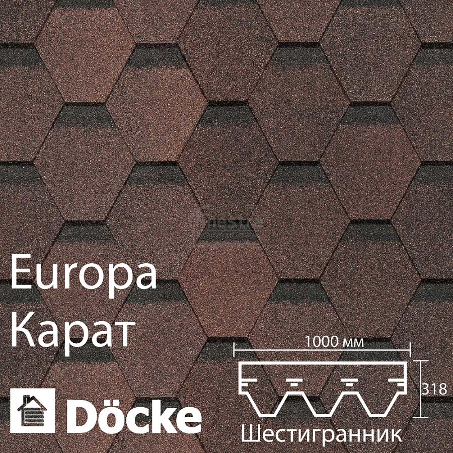 Гибкая черепица Docke PIE EUROPA KARAT 3м2/уп
