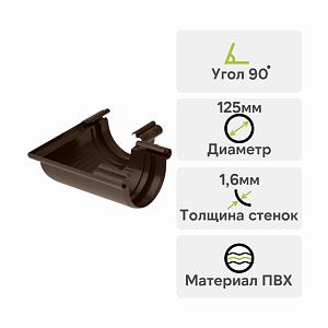 Угол желоба 90° Альта-Профиль "Элит" ПВХ  — Коричневый