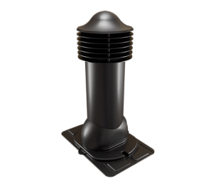 Купить Труба вентиляционная Viotto с универсальным проходным элементом (утепленная, d125 мм, h650 мм) RAL 9005 Черный в Иркутске