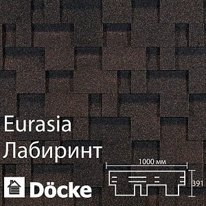 Гибкая черепица Docke PIE EURASIA Лабиринт 3м2/уп