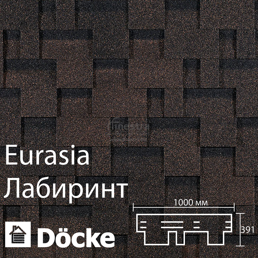 Гибкая черепица Docke PIE EURASIA Лабиринт 3м2/уп