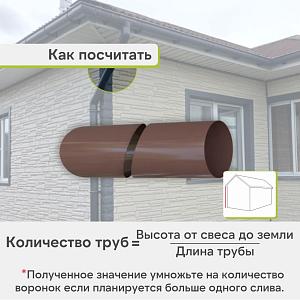 Труба водосточная Альта-Профиль Элит ПВХ 3000мм  — Коричневая