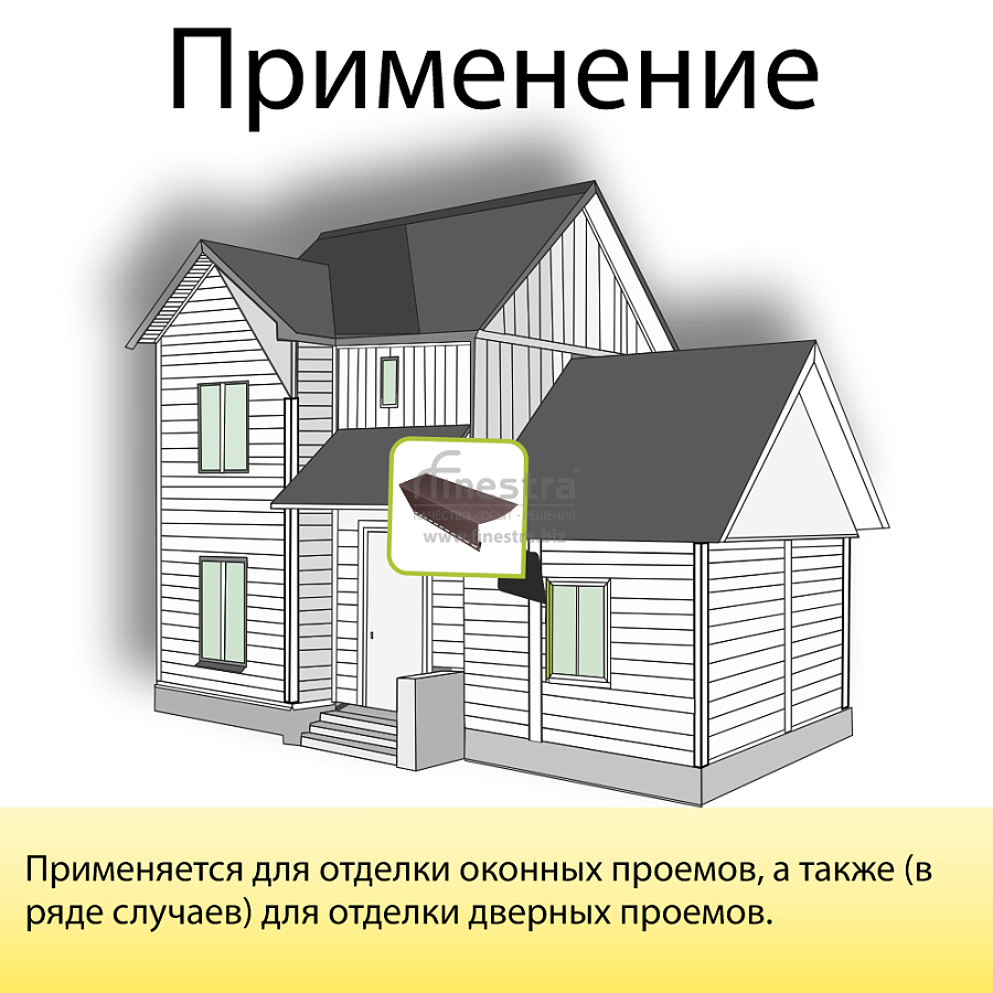 Планка околооконная широкая "Альта-Профиль" Т-05 3000мм