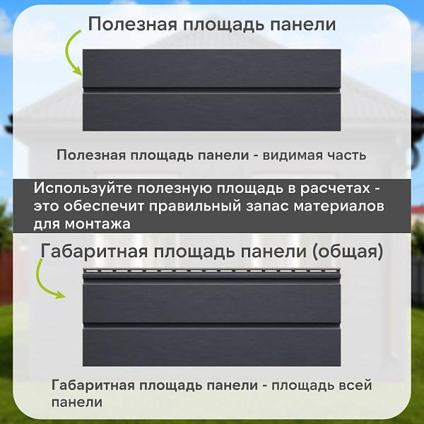 Docke ПРЕМИУМ Сайдинг D6S Брус 3600х300 1.08м2 Графит