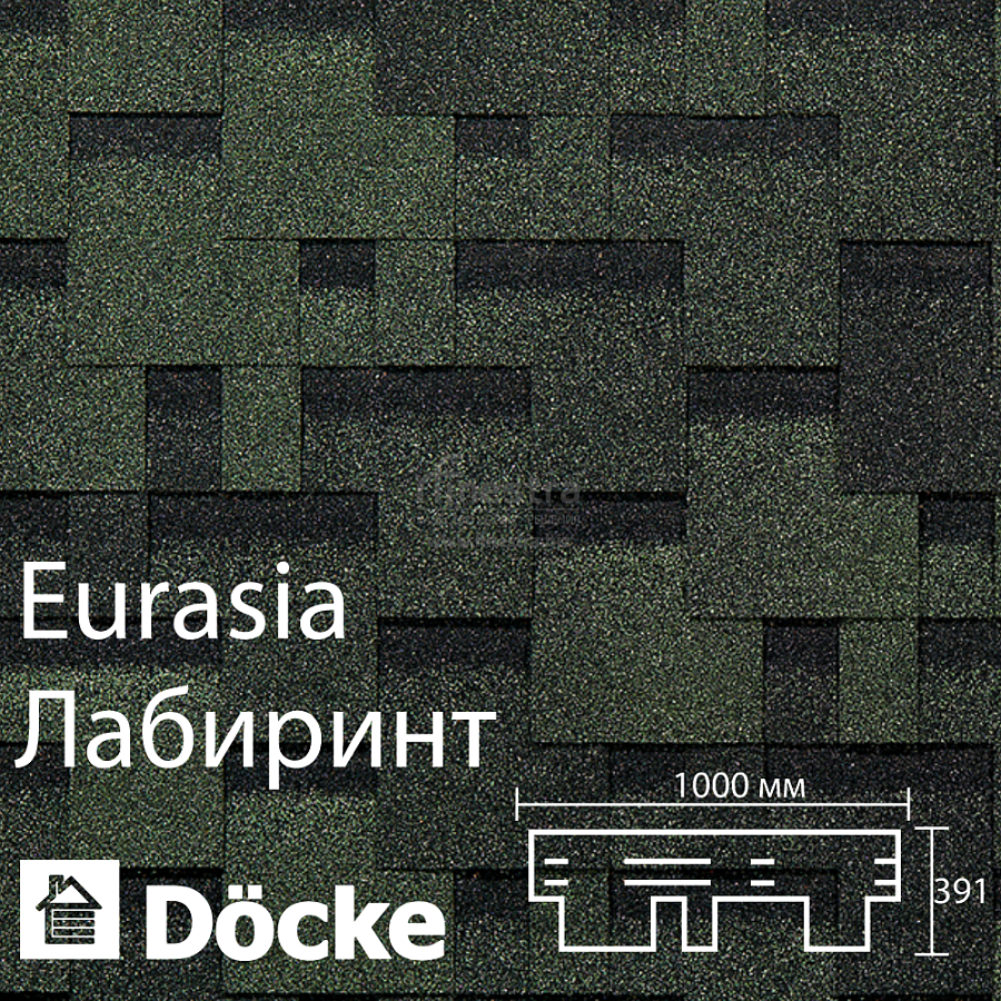 Гибкая черепица Docke PIE EURASIA Лабиринт 3м2/уп