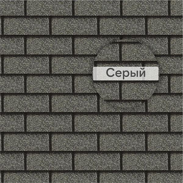 Фасадная битумная плитка Docke СТАНДАРТ БРИК 2,5 м2/уп Серый