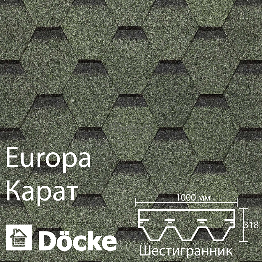 Гибкая черепица Docke PIE EUROPA KARAT 3м2/уп