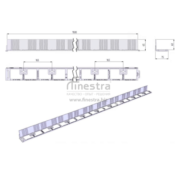 Пластиковый бордюр FlexCurb 60 черный 1521х75х69 Aquastok 60462