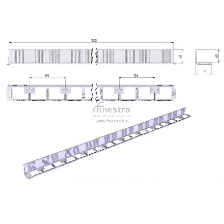 Пластиковый бордюр FlexCurb 60 черный 1521х75х69 Aquastok 60462