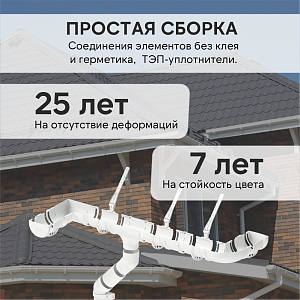 Купить Комплект водосточной системы Docke STANDARD 120х80мм, 6х3м Белый в Иркутске
