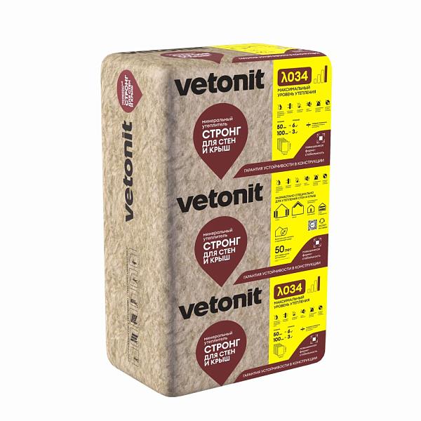Теплоизоляция Vetonit Стронг для Стен и Крыш-плита-50х610х1000мм 0.3м3  6м2 63164