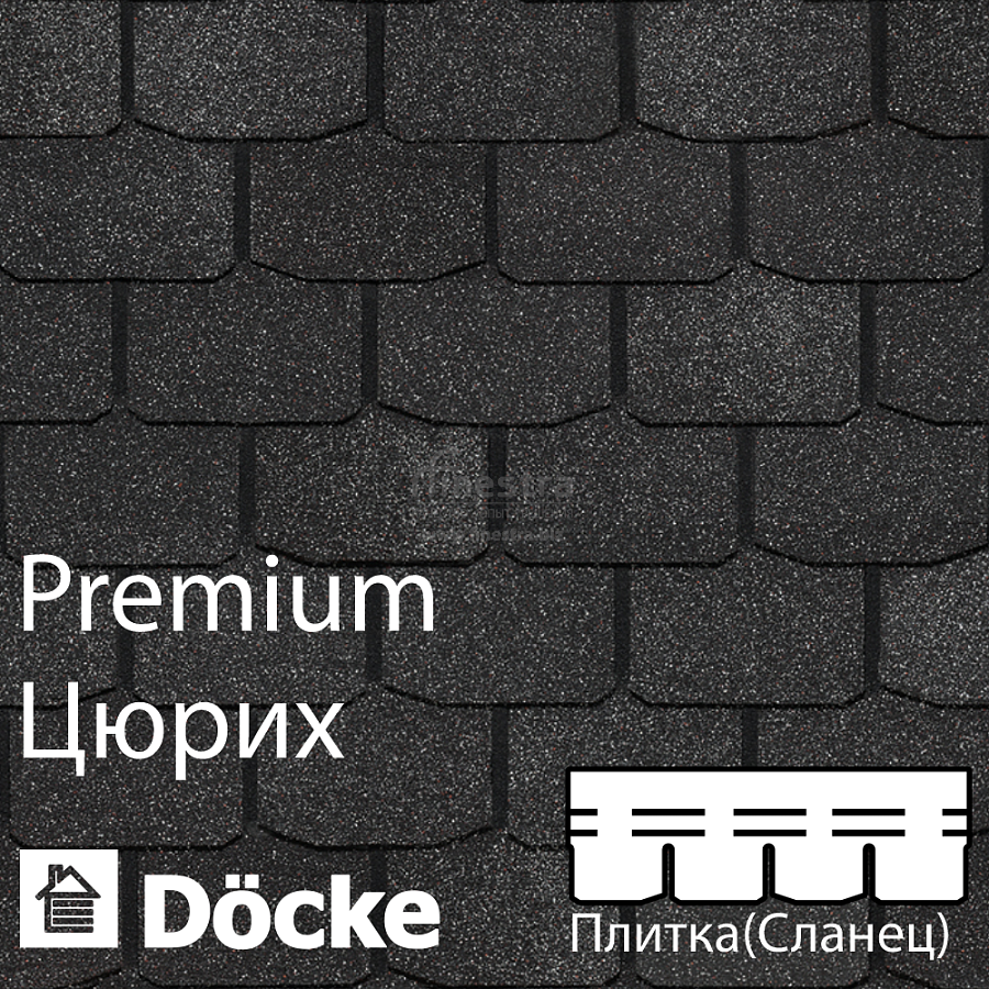 Гибкая черепица Docke PIE PREMIUM Цюрих 3.1м2/уп