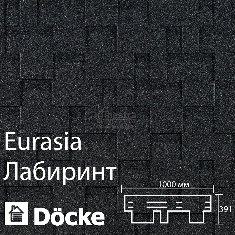 Гибкая черепица Docke PIE EURASIA Лабиринт 3м2/уп