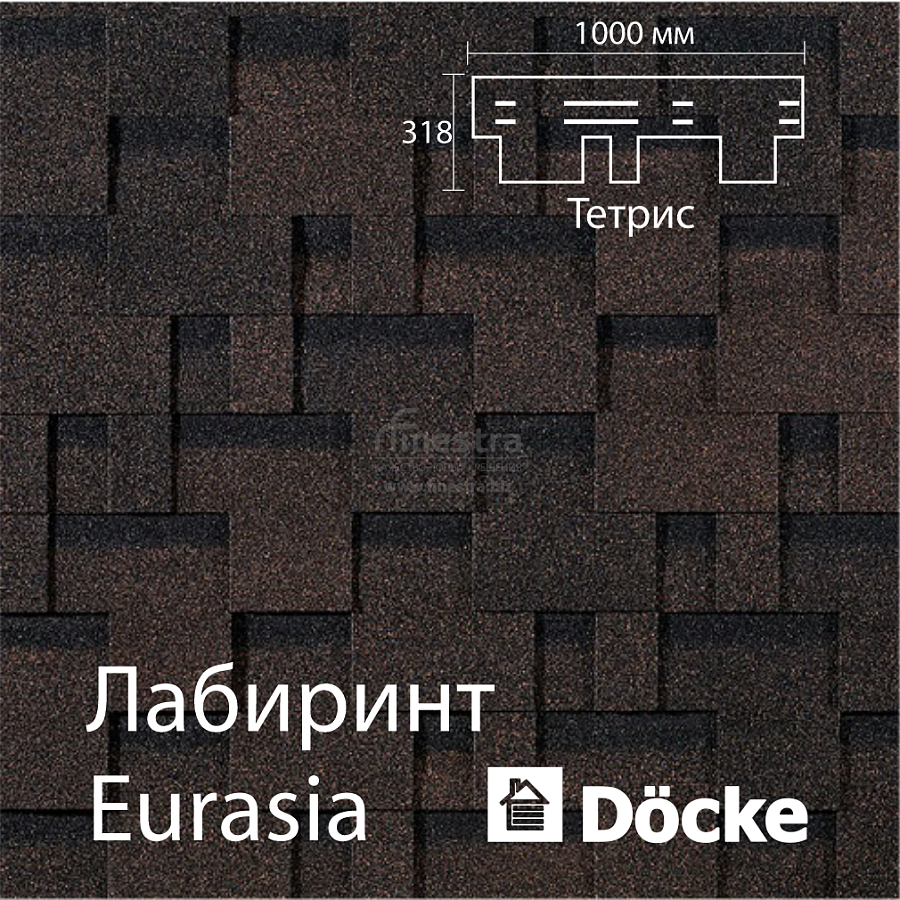 Гибкая черепица Docke PIE EURASIA Лабиринт 3м2/уп