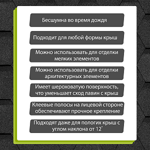 Гибкая черепица Docke КОМФОРТ Стамбул 4,1м2/уп  — Асфальт