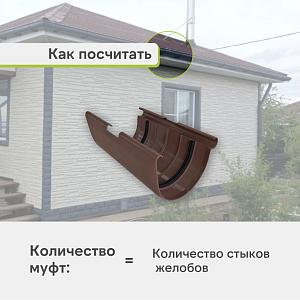 Муфта желоба Альта-Профиль Элит ПВХ  — Коричневая