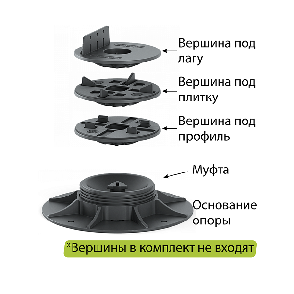 Регулируемая опора Basis Professional BP-1/1 (38-55мм), в сборе