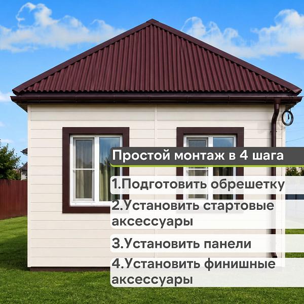 Docke ПРЕМИУМ Сайдинг D6S Брус 3600х300 1.08м2 Пломбир