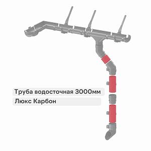 Docke ЛЮКС Труба водосточная 3000мм  — Карбон