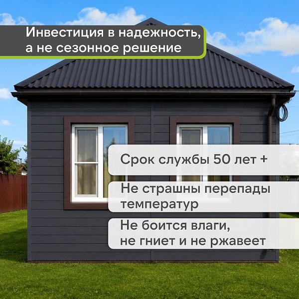 Docke ПРЕМИУМ Сайдинг D6S Брус 3600х300 1.08м2 Графит