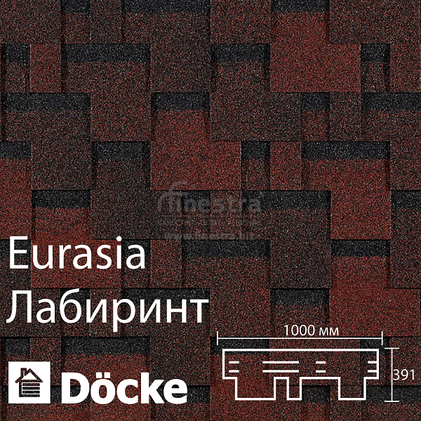 Гибкая черепица Docke PIE EURASIA Лабиринт 3м2/уп