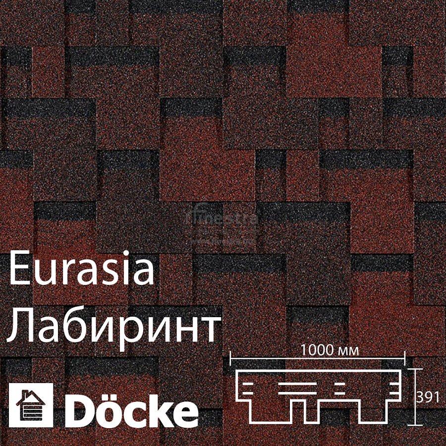 Гибкая черепица Docke PIE EURASIA Лабиринт 3м2/уп