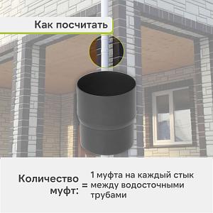 Муфта трубы Альта-Профиль "Элит" ПВХ  — Графит