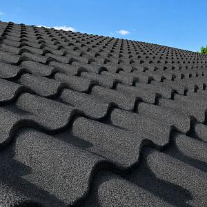 Композитная черепица Stone Cover Андалузия 1280x420х0,45мм 0,46м2  — Графит (RAL 7024)