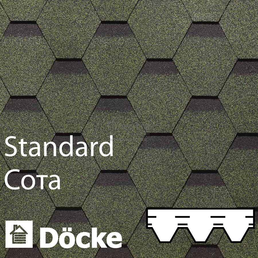 Гибкая черепица Docke PIE STANDARD коллекция Сота 3м2/уп