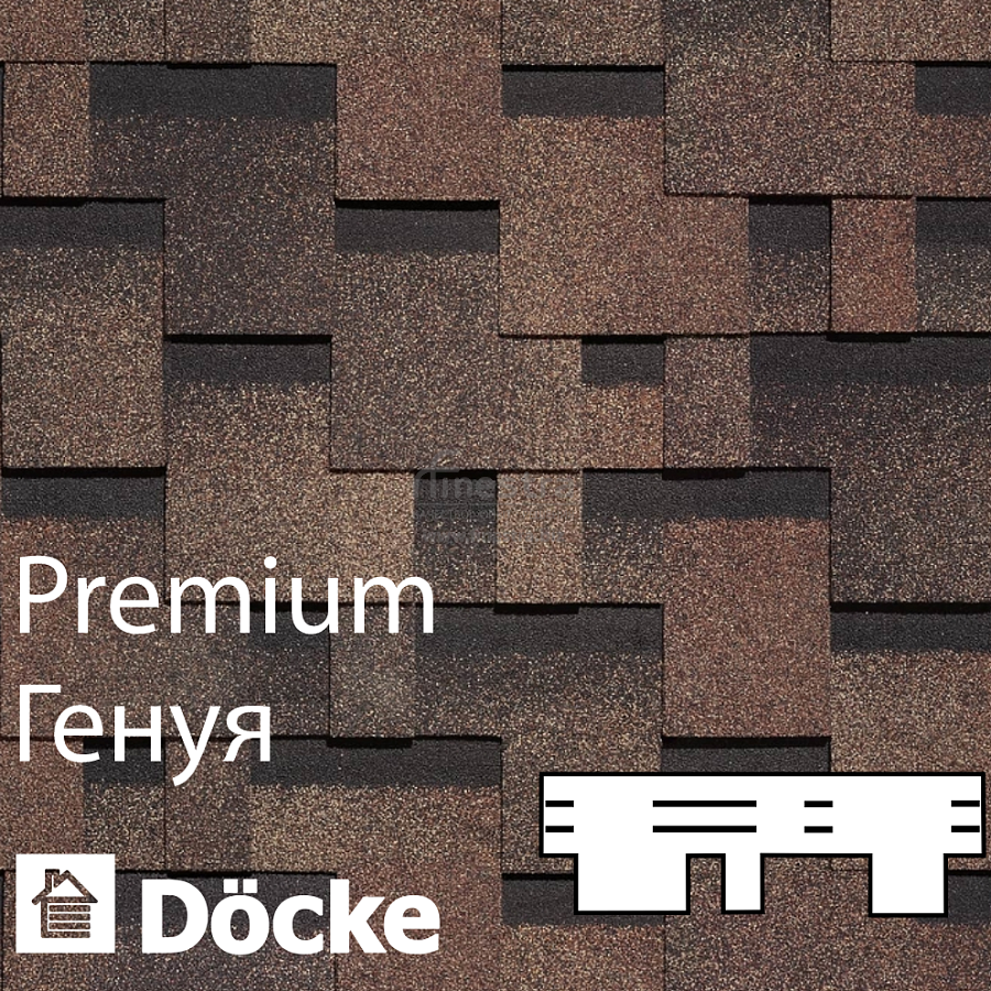 Гибкая черепица Docke PIE PREMIUM Генуя 3м2/уп