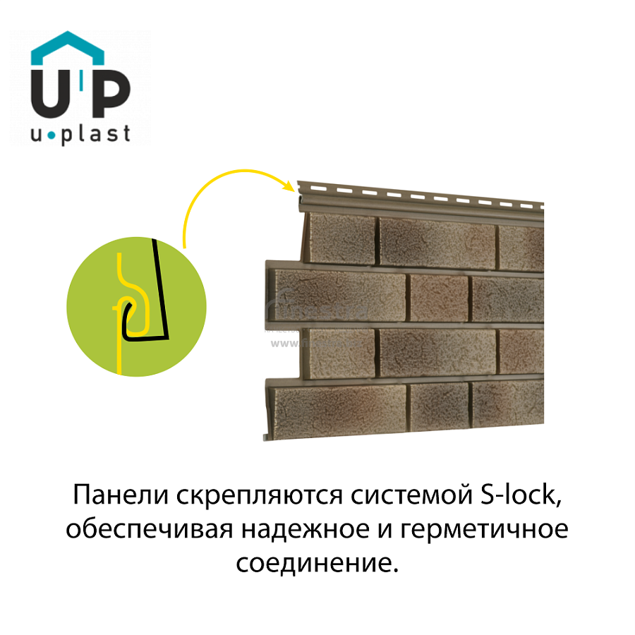 Фасадная панель Ю-Пласт Стоун-Хаус S-Lock Клинкер Нордик 1950х292мм 0.57м2