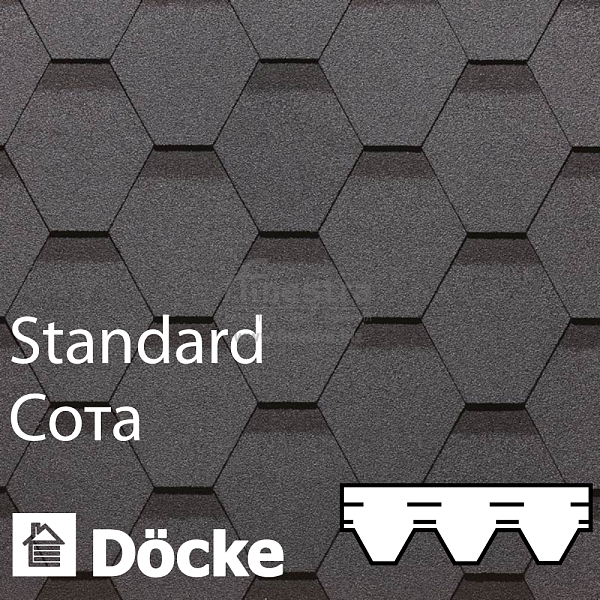 Гибкая черепица Docke PIE STANDARD коллекция Сота 3м2/уп