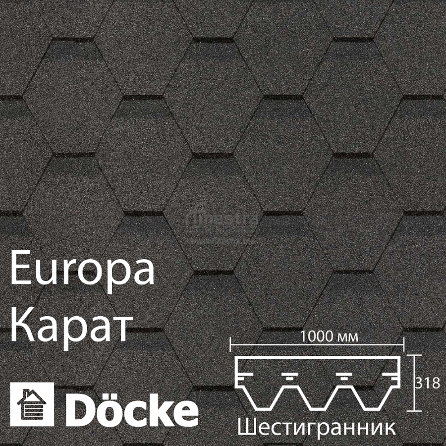 Гибкая черепица Docke PIE EUROPA KARAT 3м2/уп