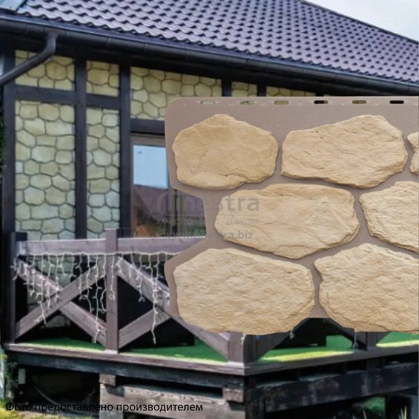 Фасадная панель (бутовый камень) Альта-Профиль 1130х470х27мм